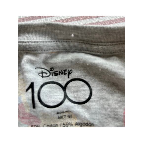 Disney 100 Christmas T-Shirt Juniors M Gray Mickey & Friends Festive Print - Picture 4 of 7